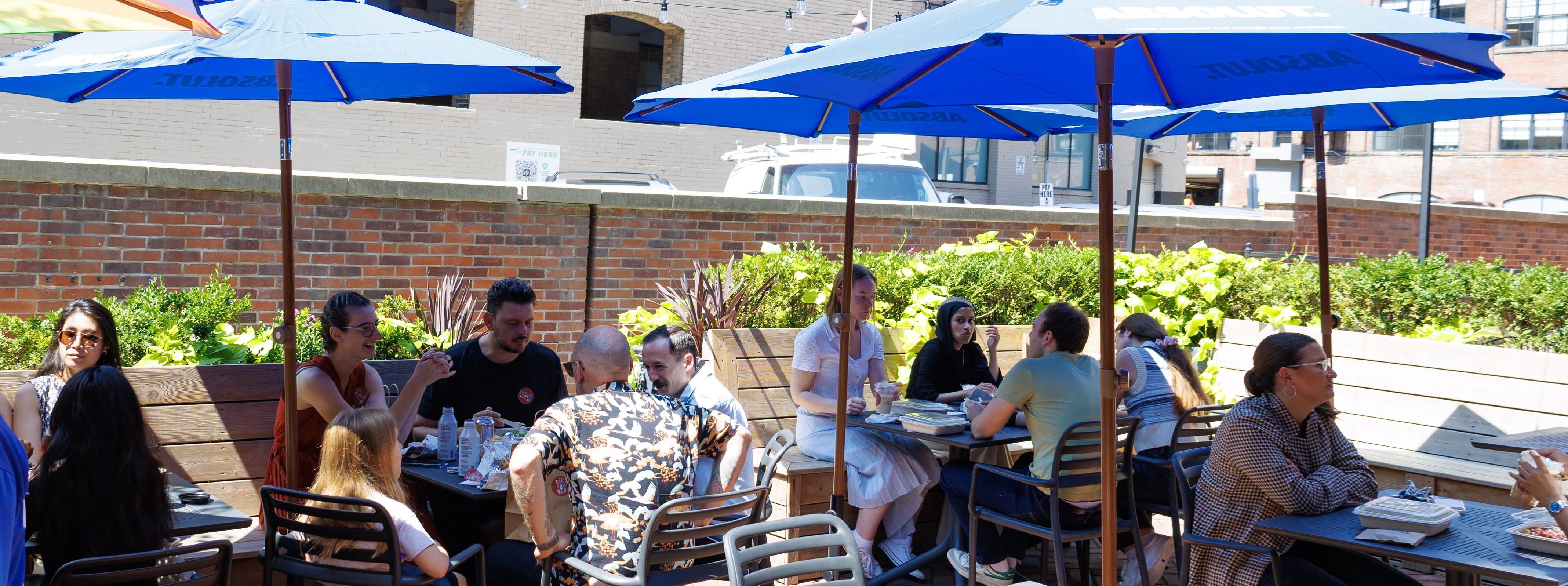 The patio at The Carbon Snack Bar with guests